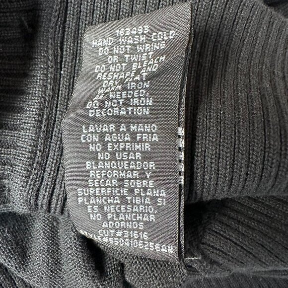 Nicole Miller Women's Sequin Accent V-Neck Cropped Cardigan, Size Med, Black - Picture 9 of 10